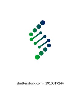 Signo vectorial de resumen de espiral de ADN, símbolo o plantilla de logotipo. Tecnología moderna, Medicina o Emblema de Biotecnología. Aislado. utilizable para uso médico