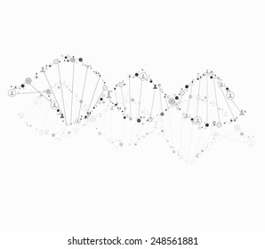 DNA spiral consist of human and particles.