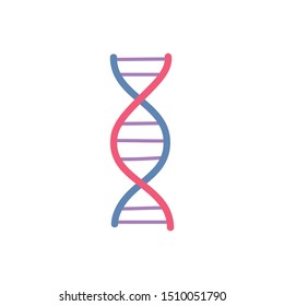 dna spiral doodle icon, vector illustration