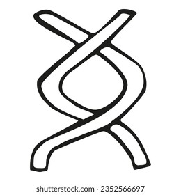 Dibujo espiral de ADN vector doodle ilustración, genética médica