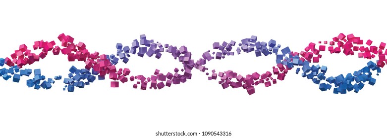 dna spiral formed by random cubes