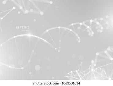 DNA-Spirale, genetischer konzeptioneller 3D-Vektorhintergrund