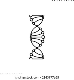 DNA spiral, human genetics code icon, vector isolated on white