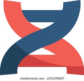 DNA spiral, illustration, vector on a white background.