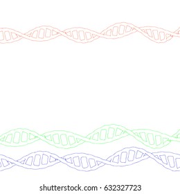 DNA spiral. Isolated on white background. Vector outline illustration.
