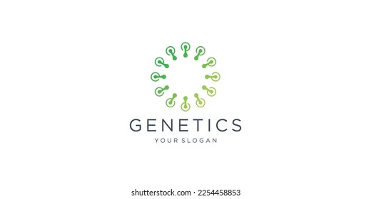 Design-Vorlage für DNA-Spirallogos. Symbol für Wissenschaftstechnologie mit Farbverlauf-Farbe.