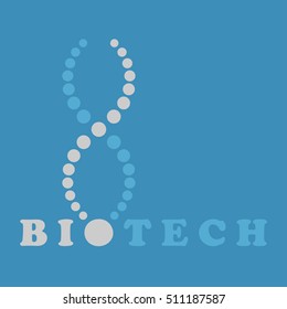 DNA spiral logo template, 2d vector icon, illustration on blue background, eps 10