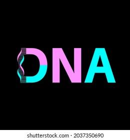 DNA Spiralmolekül Logo Vektorgrafik Design.