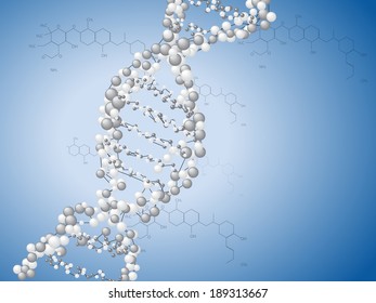 Espiral de ADN - fondo de moléculas