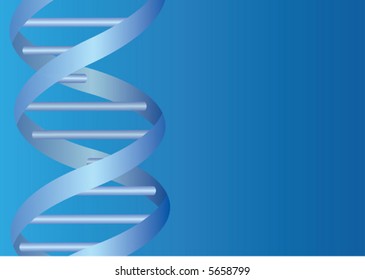 Espiral de Adn sobre fondo azul.