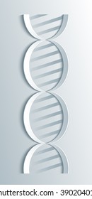 DNA spiral vector genetic design in paper, origami and 3d style. Element dna sign and logo.