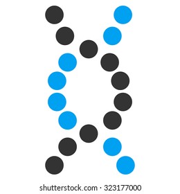 Dna Spiral vector icon. Style is bicolor flat symbol, blue and gray colors, rounded angles, white background.