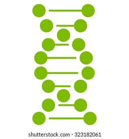Dna Spiral vector icon. Style is flat symbol, eco green color, rounded angles, white background.