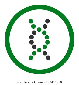 DNA Spiral vector icon. Style is bicolor flat rounded symbol, green and gray colors, rounded angles, white background.