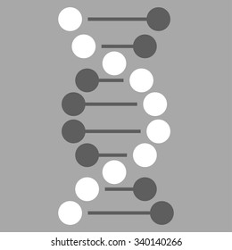DNA Spiral vector icon. Style is bicolor flat symbol, dark gray and white colors, rounded angles, silver background.