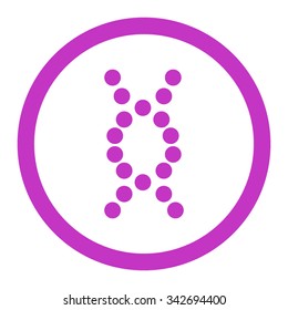 DNA Spiral vector icon. Style is flat rounded symbol, violet color, rounded angles, white background.
