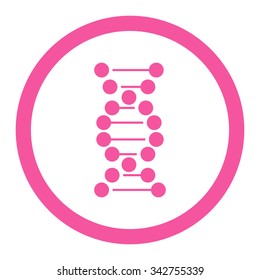 DNA Spiral vector icon. Style is flat rounded symbol, pink color, rounded angles, white background.