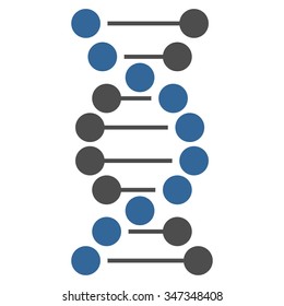 DNA Spiral vector icon. Style is bicolor flat symbol, cobalt and gray colors, rounded angles, white background.