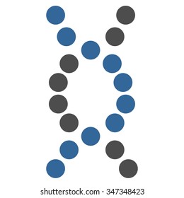 DNA Spiral vector icon. Style is bicolor flat symbol, cobalt and gray colors, rounded angles, white background.