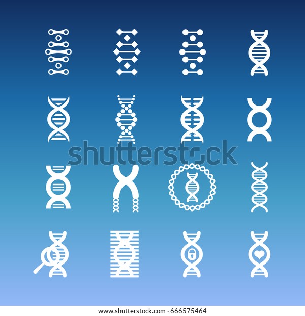 Dnaのらせん状のベクター画像アイコン 医学と生物学のアイコンセット 医療用らせんイラスト のベクター画像素材 ロイヤリティフリー