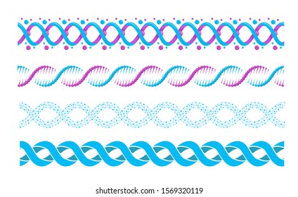 DNA spiral.  Vector twisted spiral or helical structure of chromosome cells, human genes.