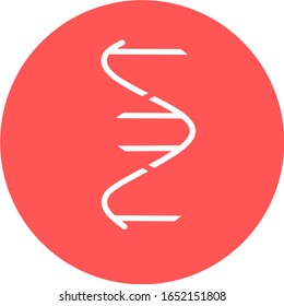 DNA spirals  icon and logo. Deoxyribonucleic, nucleic acid helix. Spiraling strands. Chromosome. Molecular biology. Genetic code. Genome. Genetics. Isolated vector illustrations