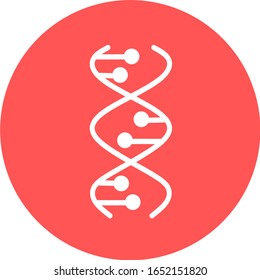 DNA Spirals  Icon And Logo. Deoxyribonucleic, Nucleic Acid Helix. Spiraling Strands. Chromosome. Molecular Biology. Genetic Code. Genome. Genetics. Isolated Vector Illustrations