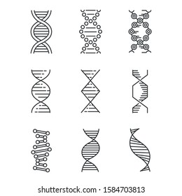 Dna Spirals Neon Light Icons Set Stock Vector (Royalty Free) 1592455183 ...