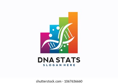 DNA stats logo design template