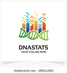 DNA Stats Logo Design Template Inspiration