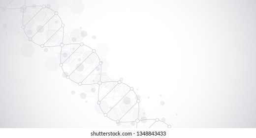 DNA strand background and genetic engineering or laboratory research. Medical technology and science concept