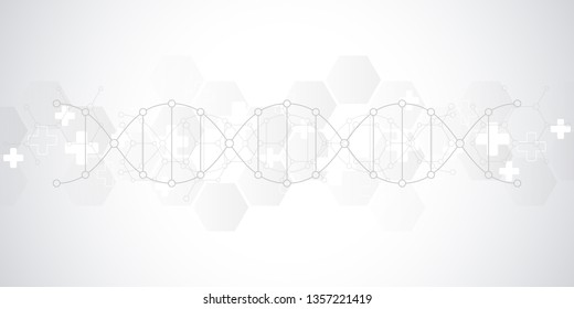 Antecedentes de la cadena del ADN e ingeniería genética o investigación de laboratorio. Tecnología médica y concepto científico