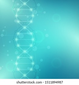 DNA strand background and genetic engineering or laboratory research. Medical technology and science concept