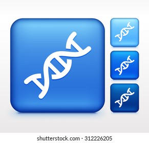 DNA Strand Colorful Square Button