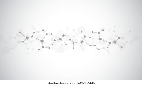 DNA strand of genetic engineering or laboratory research. Abstract background of molecular structures