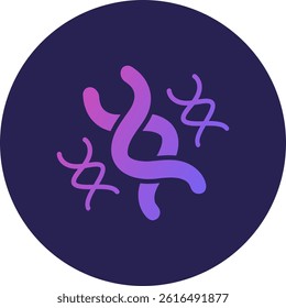 Dna strand Glyph Circle Gradient Icon