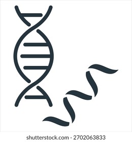 Dna Strand Glyph Icon Vector Illustration