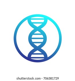 dna strand icon in circle