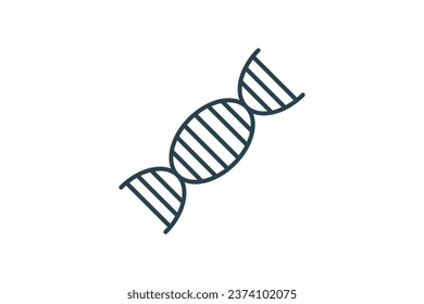 DNA Strand Icon. Icon related to Identity. Suitable for web site design, app, UI, user interfaces. Flat line icon style. Simple vector design editable