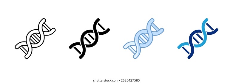 Dna Strand Icon Set Colección de Estilo Múltiple