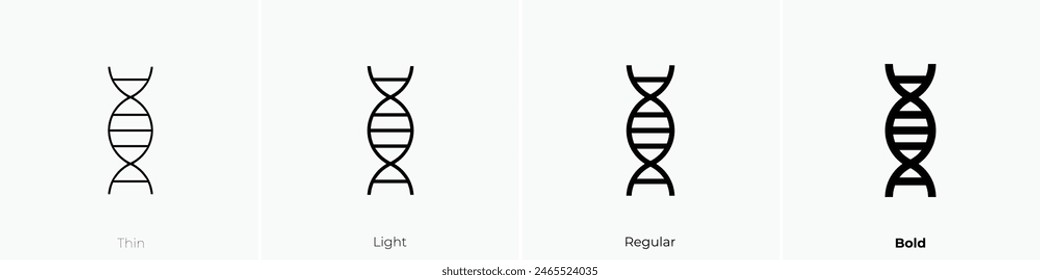 dna strand icon. Thin, Light Regular And Bold style design isolated on white background