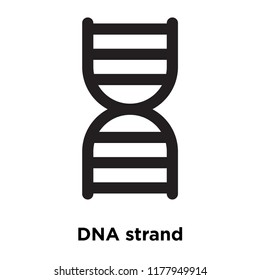 DNA strand icon vector isolated on white background, logo concept of DNA strand sign on transparent background, filled black symbol