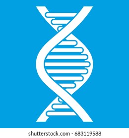 DNA strand icon white isolated on blue background vector illustration