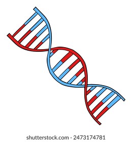 Ilustración de cadena de ADN dibujada a mano Vector aislado