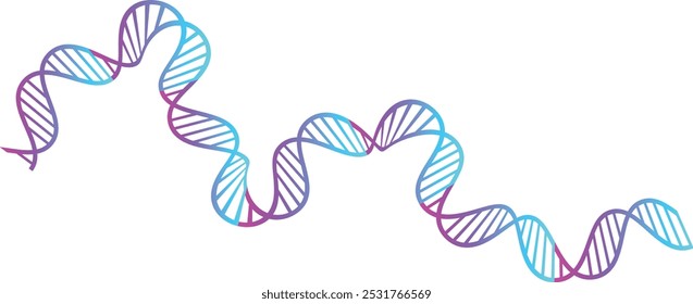 DNA Strand Illustration. DNA Icon. DNA Symbol for Science and Medical Concept. Abstract technology science concept with a DNA molecules and biology illustration