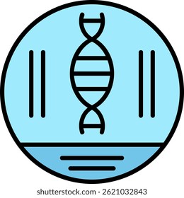 Dna Strand Line Filled Vector Icon Design