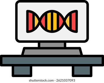 Dna Strand Line Filled Vector Icon Design