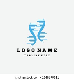 DNA strand medical logo design inspiration, vector.