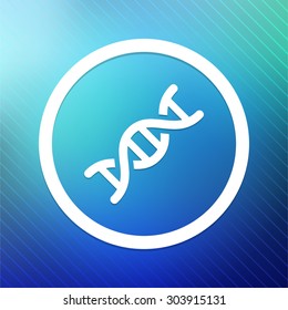 DNA Strand on Blue Round Button