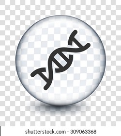 DNA Strand on Transparent Round Button